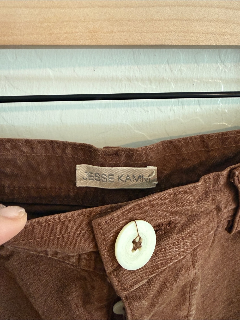 Jesse Kamm Sailor Pants Brown Tobacco Cotton Canvas Wide Leg - Picture 3 of 5